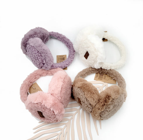 C.C Exclusive New  Women's Sherpa Earmuff , Warm Solid Color Faux Fur Sherpa Soft Fleece Headband Earmuffs gifts for her